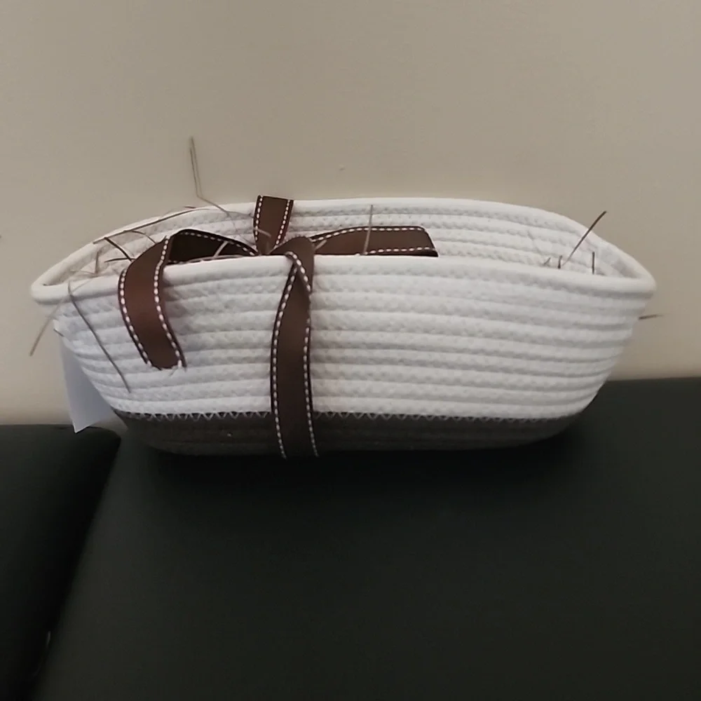 Chic Two-Tone Woven Basket